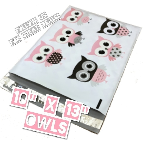 Other - 100 Owls Design Poly Mailers 10x13 Shipping Bags